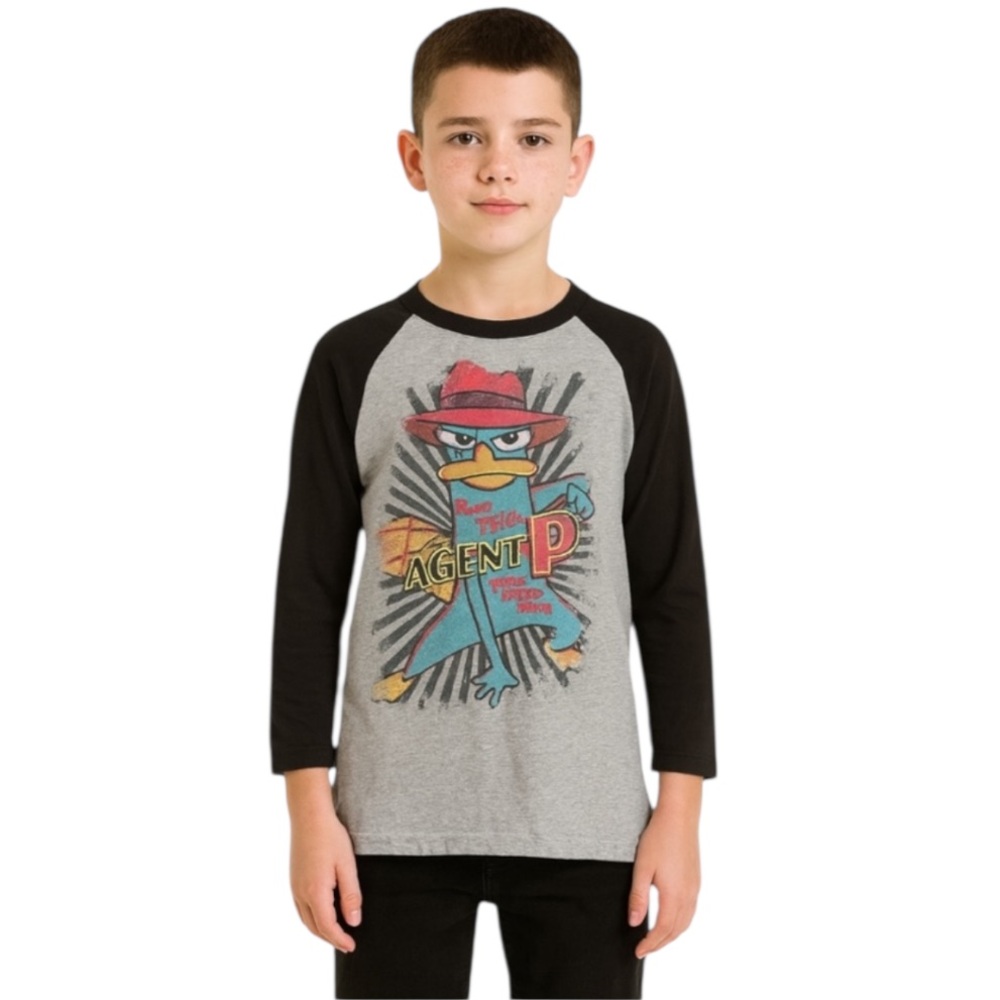 Agent P Phineas and Ferb Graphic Baseball Shirt